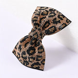 Lianfudai Leopard Barrette for Women Girl Rhinestone Crystal Big Bow Knot Hair Clip Hairpin Geometric Accessories Wholesale