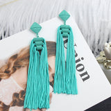 Lianfudai Long Tassel Earrings Fashion Jewelry Bohemia Statement Summer Dangle Aesthetic Earrings for Women Accessories Korean Style