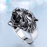 Lianfudai Christmas decor ideas Retro Domineering Tiger Men's Ring Hip Hop Gothic Accessories King of the Forest Tiger Punk Finger Jewelry Gift