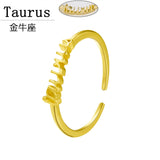 Lianfudai father's day gifts  12 Zodiac Ring Aries Taurus Gemini Cancer Virgo Libra Scorpio Sagittarius Astrology Letter Rings 12 Constellation Jewelry Gift