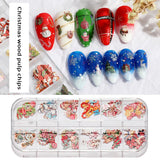 Lianfudai  Christmas 3D Nail Stickers Decorations Christmas Nail Sequins Wood Pulp Snowflake Christmas Tree Nail Art Decals DIY Manicure Tools