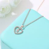 Lianfudai New Metal Heart-shaped Choker Necklaces Women Letter Heart Simplicity Sexy Hollowing Out Jewelry A-Z Necklaces Gifts