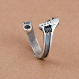 Lianfudai gifts for men Retro Fashion Creative Wrench Opening Adjustable Men&#39;s Ring Rock Punk Locomotive Jewelry