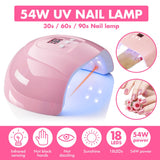 Lianfudai 54W UV LED Nail Lamp For Manicure Set UV Gel Polish Dryer Varnish Soak Off Nails 30s/60s/90s Auto Sensor Manicure Tool