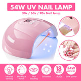 Lianfudai gifts for women Mr Chem Nail Polish Manicure Varnish Soak Off 54W UV LED Nail Lamp UV Gel Dryer Nails 30s/60s/90s Auto Sensor Manicure Tools