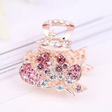 Lianfudai Hair Claw Clip Clamp For Women Girl Rhinestone Crystal Acrylic Heart Korean Handmade Fashion Head Accessories Mujer Wholesale