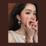 Lianfudai new personality and fashion temperament palace baroque water drop inlaid retro wind dark girl socialite earrings earrings