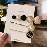 Lianfudai Christmas gifts for her Hair Grip Clip Sets Hairpin For Women Girl Rhinestone Pearl Geometric Korean Handmade Fashion Head Accessories Mujer