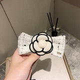 Lianfudai Big BowKnot Barrette for Women Girl Fleece Wool Camellia Hair Clip Black White Hairpin Autumn Winter Wholesale Drop Shipping