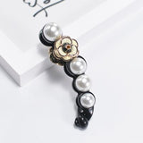 Lianfudai Banana Hair Clip Claw for Women Girl Camellia Flower Floral Pearl Hairpin Korean Handmade Fashion Accessories Mujer Wholesale