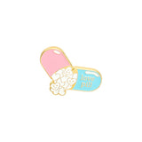 Lianfudai Take a Chill Pill ! Pharmacy Pill Enamel Pin Creative Badge Metal Brooches Best Gift for Doctor Nurse Medical Student