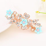 Lianfudai Barrette For Women Girl Rhinestone Crystal Big Hair Clip Hairpin Rose Peacock Flower Floral Head Accessories Wholesale