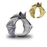 Lianfudai Christmas decor ideas Retro Adjustable Men's And Women's Bat Ring Punk Hip-hop Party Animal Ring Fashion Finger Jewelry Gift