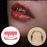 Lianfudai gifts for women  Fashion Goth Lips Ring Stainless Steel BCR Septum Piercing In mouth Ring Puncture Earrings Hoop Nose Ring Body Piercing Jewelry