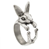 Lianfudai Vintage Chic Rabbit Animal Knuckle Rings for Women Girls Charm Gothic Punk Frog Cat Octopus Opening Finger Rings Fashion Jewelry