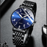 Lianfudai easter gifts for women  Fashion Luxury Men Watch Stainless Steel Waterproof Date Quartz Wristwatch Top Business Mens Watches Relogio Masculino