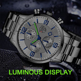 Lianfudai Christmas gifts ideas Mens Luxury Business Watches Stainless Steel Quartz Wrist Watch Male Sports Bracelet Calendar Luminous Clock relogio masculino