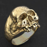 Lianfudai easter gifts for men Vintage Heavy Metal Skull Ring For Men Gothic Punk Hammer Hole Devil Skull Ring Retro Mens Rock Biker Jewelry Wholesale