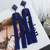 Lianfudai Long Tassel Earrings Fashion Jewelry Bohemia Statement Summer Dangle Aesthetic Earrings for Women Accessories Korean Style