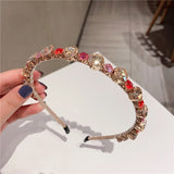 Lianfudai Designer Luxury Rhinestone Headband for Women Girl Fashion Gem Stone Bandeau Venda Hairband Baroque Hair Accessori Dropshipping