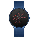 Lianfudai watches on sale clearance Fashion Mens Business Black Watches Luxury Stainless Steel Ultra Thin Mesh Belt Quartz Men Wrist Watch Casual Classic Male Watch