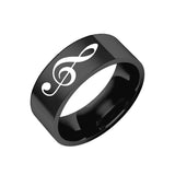 Lianfudai easter gifts for women Fashion Couple Music Musical Note Finger Ring For Women and Men Stainless Steel Lovers Rings Halloween Gifts Jewelry Accesories