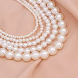 Lianfudai christmas wishlist valentines day gifts for her  White Imitation Pearl Choker Necklace for Women Wedding Jewelry Charm Clavicle Chain New Fashion Party Jewelry