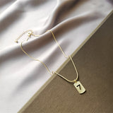 Lianfudai gifts for her New Korean Number 7 Pendant Necklace Punk Simple Gold Statement Chain Choker Collar Necklaces Jewelry For Women  New