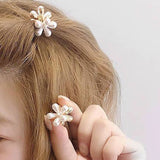 Lianfudai Sweet Pearl Flower Hair Clip Hairpin Camellia Cute Girl Heart Clip Back Head Headdress Bangs Clip Hairpin Hair Accessories