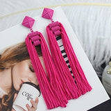 Lianfudai Long Tassel Earrings Fashion Jewelry Bohemia Statement Summer Dangle Aesthetic Earrings for Women Accessories Korean Style