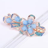 Lianfudai Barrette For Women Girl Rhinestone Crystal Big Hair Clip Hairpin Rose Peacock Flower Floral Head Accessories Wholesale