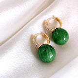 Lianfudai New Korean Statement Earrings for Women Green Acrylic Round Square Geometric Dangle Drop Earring Brincos Fashion