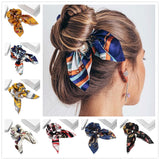 Lianfudai fall hair ideas hoco hair ideas updo hairstyle New Chiffon Bowknot Elastic Hair Bands For Women Girls Solid Color Scrunchies Headband Hair Ties Ponytail Holder Hair Accessorie