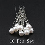 Lianfudai bridal jewelry set for wedding Fashion U-shaped Pin Metal Barrette Clip Hairpins Simulated Pearl Bridal Tiara Hair Accessories Wedding Hairstyle Design Tools