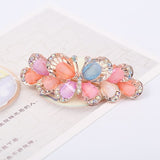 Lianfudai Barrette For Women Girl Rhinestone Crystal Big Hair Clip Hairpin Rose Peacock Flower Floral Head Accessories Wholesale