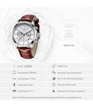 Lianfudai father's day gifts Watches Mens Top Brand Luxury Casual Leather Quartz Men's Watch Business Clock Male Sport Waterproof Date Chronograph