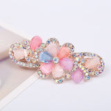 Lianfudai Barrette For Women Girl Rhinestone Crystal Big Hair Clip Hairpin Rose Peacock Flower Floral Head Accessories Wholesale