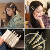 Lianfudai christmas gift ideas gifts for her Hair Grip Clip Sets Hairpin For Women Girl Pearl Geometric Korean Handmade Fashion Head Accessories Mujer