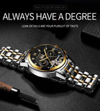 Lianfudai gifts for Men Automatic Mechanical Watch Top Brand Stainless Steel Waterproof Watches New Fashion Business Hollow  Wristwatch