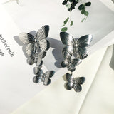 Lianfudai Cool Chunky Gold Color Butterfly Stud Earrings For Women Statement Earings