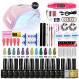 Lianfudai Nail Set 120W UV LED Lamp Dryer 18/12PCS Nail Gel Polish Kit Soak Off Manicure Set Electric Nail Drill Tools Set uñas