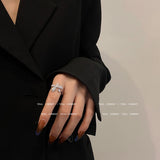 Lianfudai easter gifts for women Fashion Temperament Index Finger Ring Light Luxury Zirconia Butterfly Wedding Party Ring Female Personality Trend Jewelry