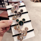 Lianfudai jewelry gifts for women hot sale hairpin Women Hair Ties Elastic Rubber Bands Girl Crystal Zircon Bear Flower Star Korean Scrunchies Head Accessories Handmade Wholesale