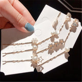 Lianfudai Hair Grip Clip Sets Hairpin For Women Girl Rhinestone Pearl Geometric Korean Handmade Fashion Head Accessories Mujer Wholesale