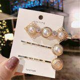 Lianfudai Christmas gifts for her Hair Grip Clip Sets Hairpin For Women Girl Rhinestone Pearl Geometric Korean Handmade Fashion Head Accessories Mujer