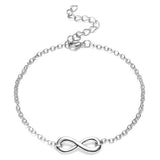 Lianfudai  gifts for women Classic Infinity Love Rose Flower Pendant Necklace Silver Color Clavicle Chain Necklace Female Charm Choker Jewelry Collar Gifts