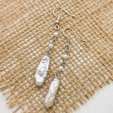 Lianfudai Christmas wishlist Natural Stone Pearl Shell Earrings for Women Korean Fashion Mixed Earrings Sweet Girl Jewelry Birthday Gifts Christmas Gifts