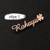 Lianfudai Christmas gifts ideas Personalized Custom Women Name Brooch Stainless Steel Nameplate Lapel Badges Fashion Temperament Jewelry Best Gifts