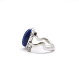 Lianfudai Elena Gilbert Daylight Rings Vintage Crystal Ring With Blue Lapis Fashion Movies Jewelry Cosplay