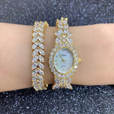 Lianfudai christmas wishlist valentines day gifts for her Herhome  Qualtiy AAA Zircon Elements Leaf Austrian Crystal Bracelet Watch for Wedding Party Fashion Jewelry Made with Wholesale